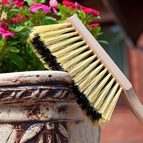 Cleaning Brush, 14.2'' Hand Broom with Medium-Soft Bristles, Wooden Handle, Multi-Purpose Dusting Brush for Home and Professional Use - view 6