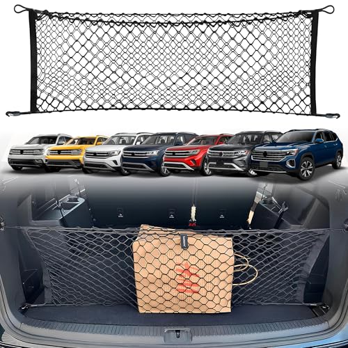 Envelope Style Automotive Elastic Trunk Mesh Cargo Net for Volkswagen Atlas 2017-2024 - Premium Trunk Organizers and Storage - Luggage Net for Crossover - Best Car Organizer for Volkswagen Atlas