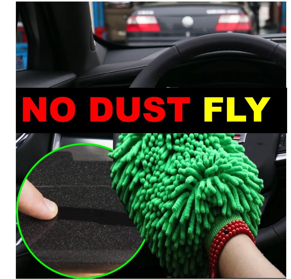 Green Chenille Microfiber Dusting Mitt, 10.5x8 Inch - view 2