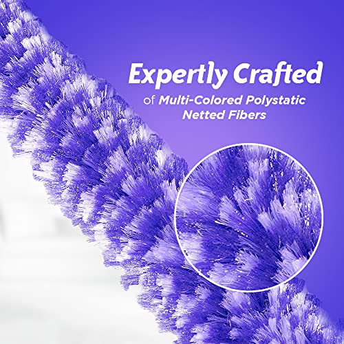 Furry Wand Duster - 30" Netted Fiber Cleaner - Bendable Hand Sweeper Cleans Dust Dirt Lint & Cobwebs on Window Blinds Shelves Counters & More - view 5