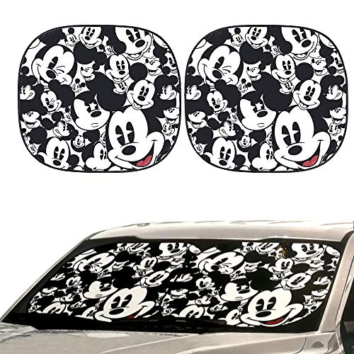 Auto Car Windshield Sunshade Set - 2 Piece Disney Mickey Expressions Design with License Plate Frame Bundle - Protects Interior from UV Rays, Fits Most Vehicles, Ideal for Disney Fans - view 5