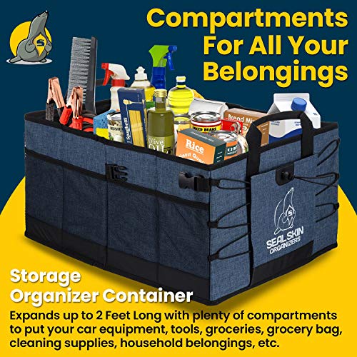 Trunk Organizer for SUV, Car & Truck - Premium Heavy Duty and Collapsible with 3 Adjustable Sizes - Lightweight and Portable Storage Organizer - Easy to Use and Install in Any Vehicle - view 6