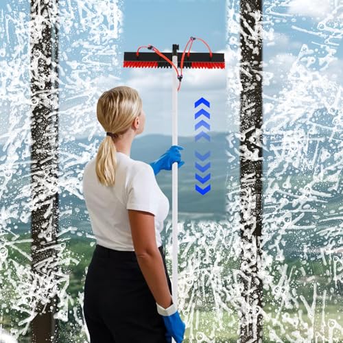 30 FT Telescopic Water Fed Pole and Long Brush w/65 ft Water Hose, Cleaning System for Tall Window Glass Door Car Solar Panel, Washing Equipment Tool Extension Pole Water Spray Washer - view 5