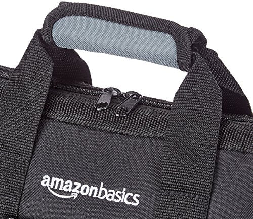 Durable Wear-Resistant Tool Storage Bag with Adjustable Shoulder Strap, Portable Tool Organizer, 16 Pockets, 12 in, Black & Gray - view 5