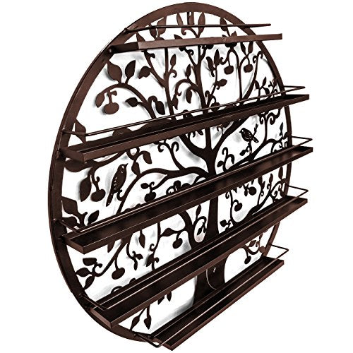 Nail Polish Wall Rack, 5-Tier Metal Display, Wall Mounted (Bronze) - view 3