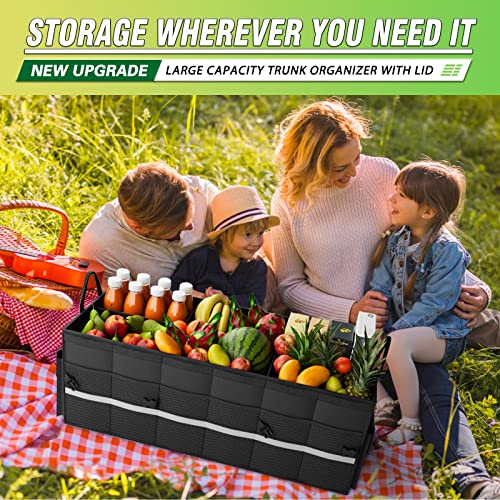 Trunk Organizer with Lid for Car, SUV, and Truck (Large, Black) - view 6