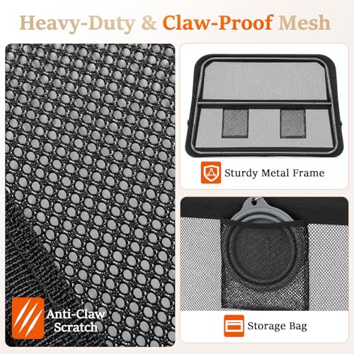 Heavy Duty Dog Car Barrier with Sturdy Metal Frame, Wider Coverage Pet Divider Net for Back Seat & Cargo Area, Universal Fit for Cars SUVs Trucks, Claw-Proof Transparent Mesh for Cool Airflow - view 5