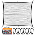 Heavy Duty Cargo Net for Pickup Truck Bed - 4' x 4' Stretches to 8' x 8' - Sturdy Latex Bungee Net Mesh - Truck Bed Accessories for Dodge RAM, Ford, Chevy, Toyota