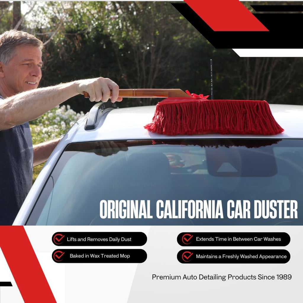 62442 Standard Car Duster with Wooden Handle,Red - view 4