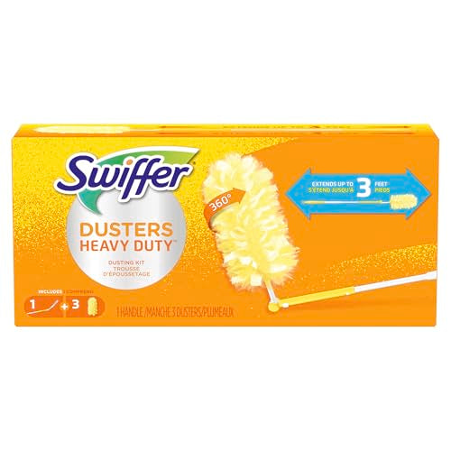360 Dusters Extender Kit, 3 Unscented Dusters With Extendable handle (Packaging May Vary)