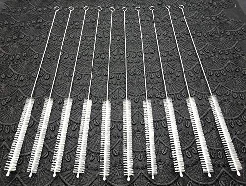 Straw Cleaner Brush for Stanley Extra Long 12 inch, Extra Wide 12mm diam for 40/30/20 oz Stanley Mug, Nylon Bristles and Stainless Steel Handle Straw Brush for 40 oz Stanley(10 PCS) - view 3