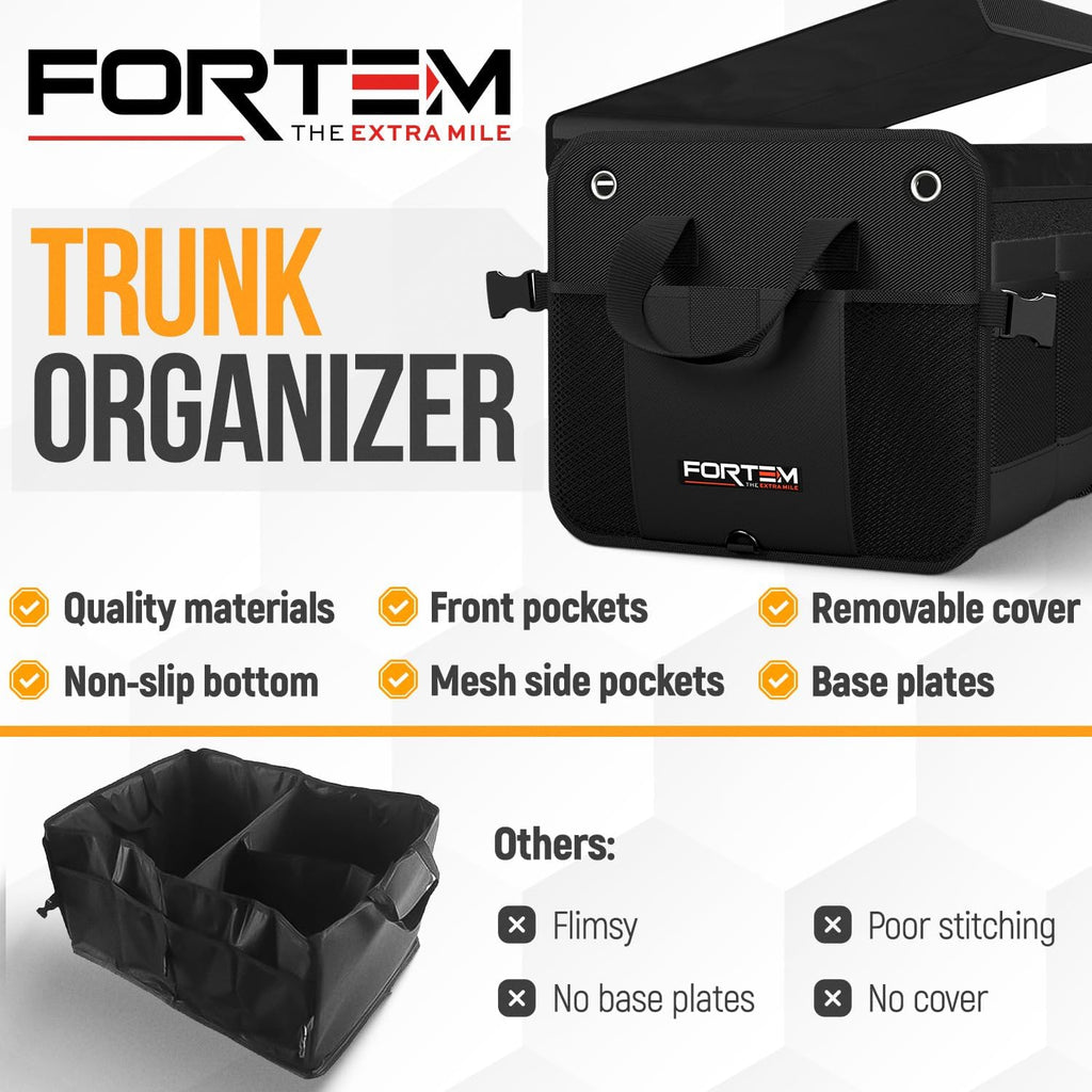 Trunk Organizer For SUV Car Organizer and Storage, Multi-Compartment Storage Bag Car Accessories for Women Men, Perfect Christmas Gifts, 1680D Oxford, Non Slip Bottom, Straps, Soft Cover (50L) - view 8