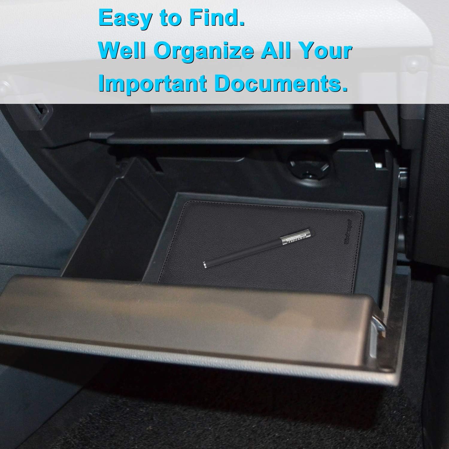 Car Registration and Insurance Holder, Document Card Organizer | PU Leather, Auto Glove Box Folder, Men and Women Wallet Case for Vehicle Driver License, Paperwork, Paper, ID, Receipt - view 5