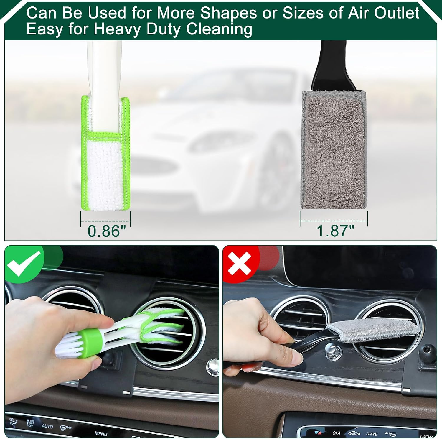 Car Interior Duster Detail Brushes, Soft Bristles Brush | Car Accessories for Cleaning Dashboard Air Vent Crevice, Detailing Dusting Tool Kit for Auto Truck SUV RV - view 7