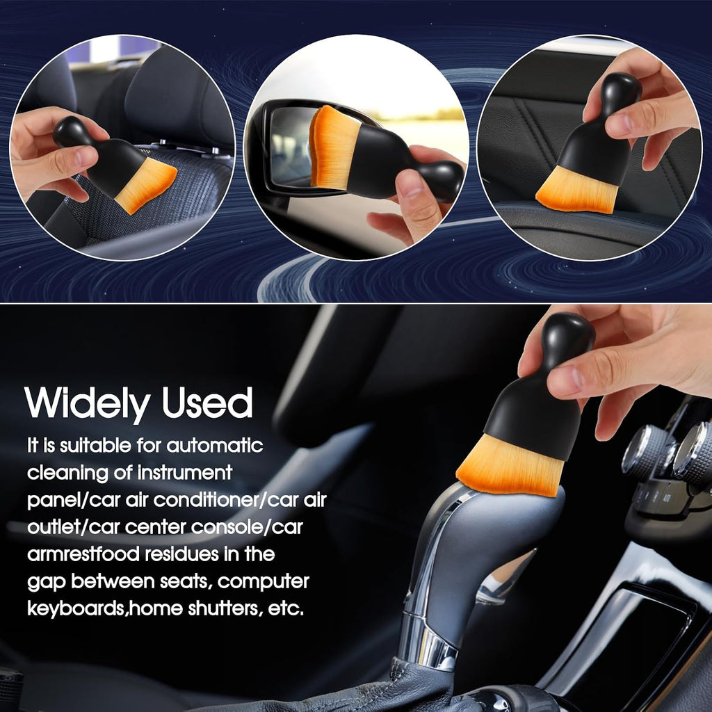 3 PCS car interior detail dust brush, soft car interior detailing kit tools, dash duster brush for auto, truck, SUV, RV interior cleaning - view 5