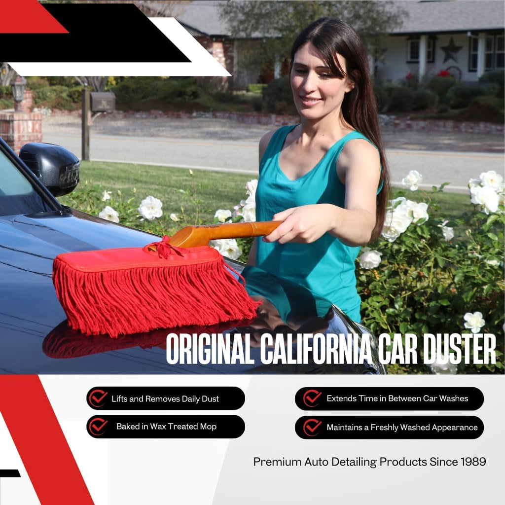 62442 Standard Car Duster with Wooden Handle,Red - view 3