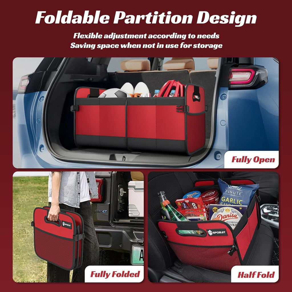 Trunk Organizer for Car - 70L Collapsible Car Storage with 11 Pockets & Reinforced Handles, SUV Trunk Organizers for Grocery Cargo - view 4