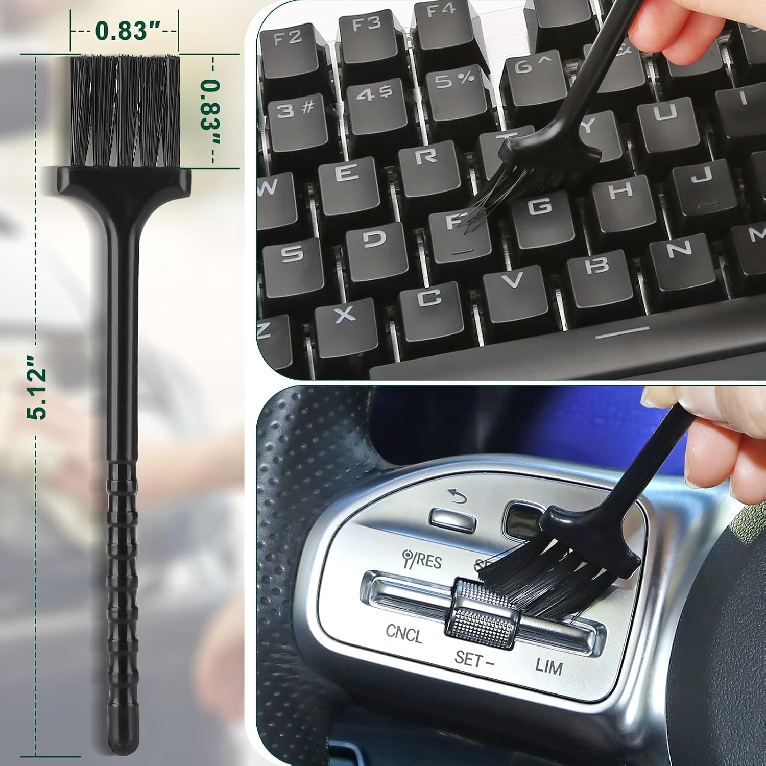 Car Interior Duster Detail Brushes, Soft Bristles Brush | Car Accessories for Cleaning Dashboard Air Vent Crevice, Detailing Dusting Tool Kit for Auto Truck SUV RV - view 6