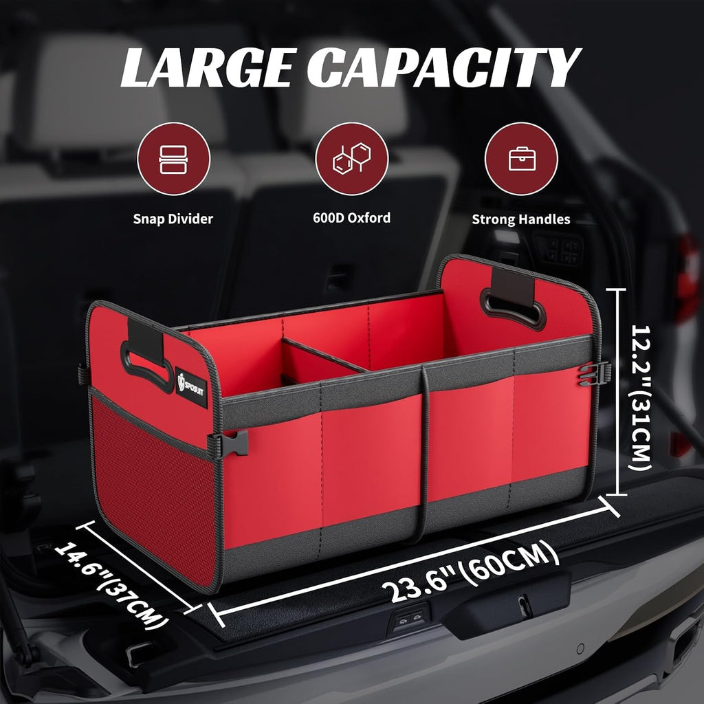 Trunk Organizer for Car - 70L Collapsible Car Storage with 11 Pockets & Reinforced Handles, SUV Trunk Organizers for Grocery Cargo - view 2