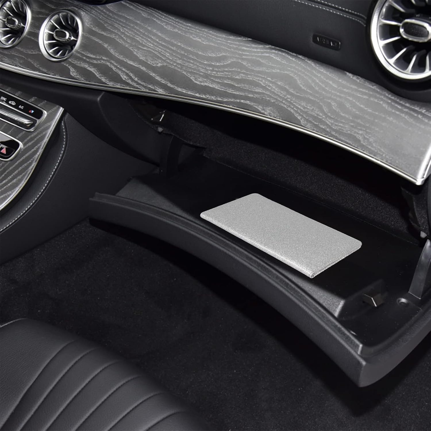 Car registration and insurance holder, premium leather insurance and registration holder, vehicle glove box car organizer, with magnetic shut for cards, driver license (glitter silver) - view 6