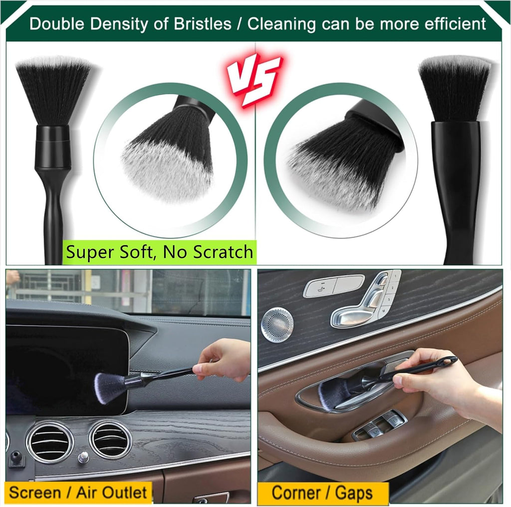 Car Interior Duster Detail Brushes, Soft Bristles Brush | Car Accessories for Cleaning Dashboard Air Vent Crevice, Detailing Dusting Tool Kit for Auto Truck SUV RV - view 4