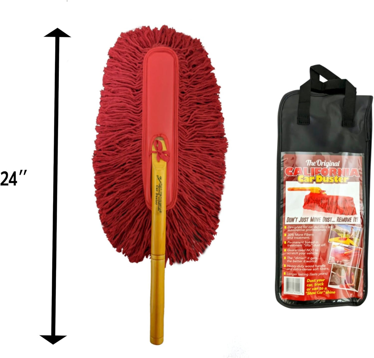 62442 Standard Car Duster with Wooden Handle,Red - view 2
