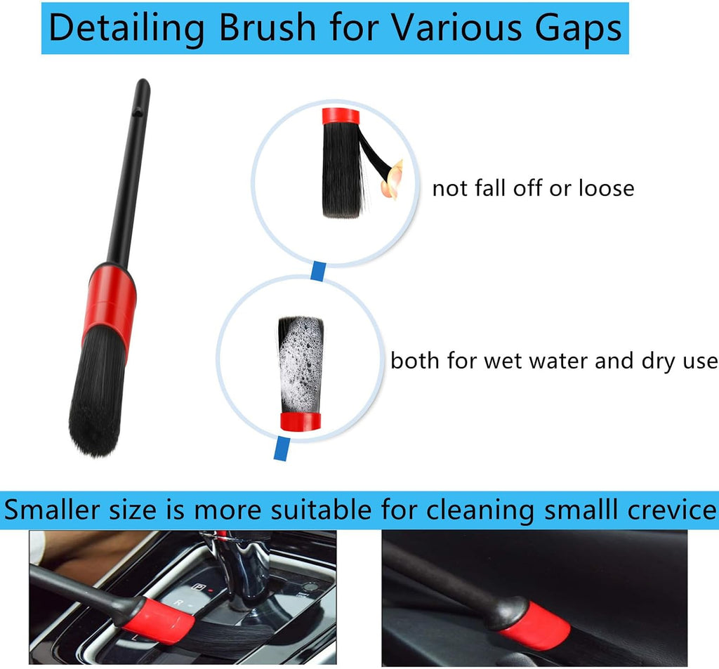 Car Interior Duster Detail Brushes, Soft Bristles Brush | Car Accessories for Cleaning Dashboard Air Vent Crevice, Detailing Dusting Tool Kit for Auto Truck SUV RV - view 5