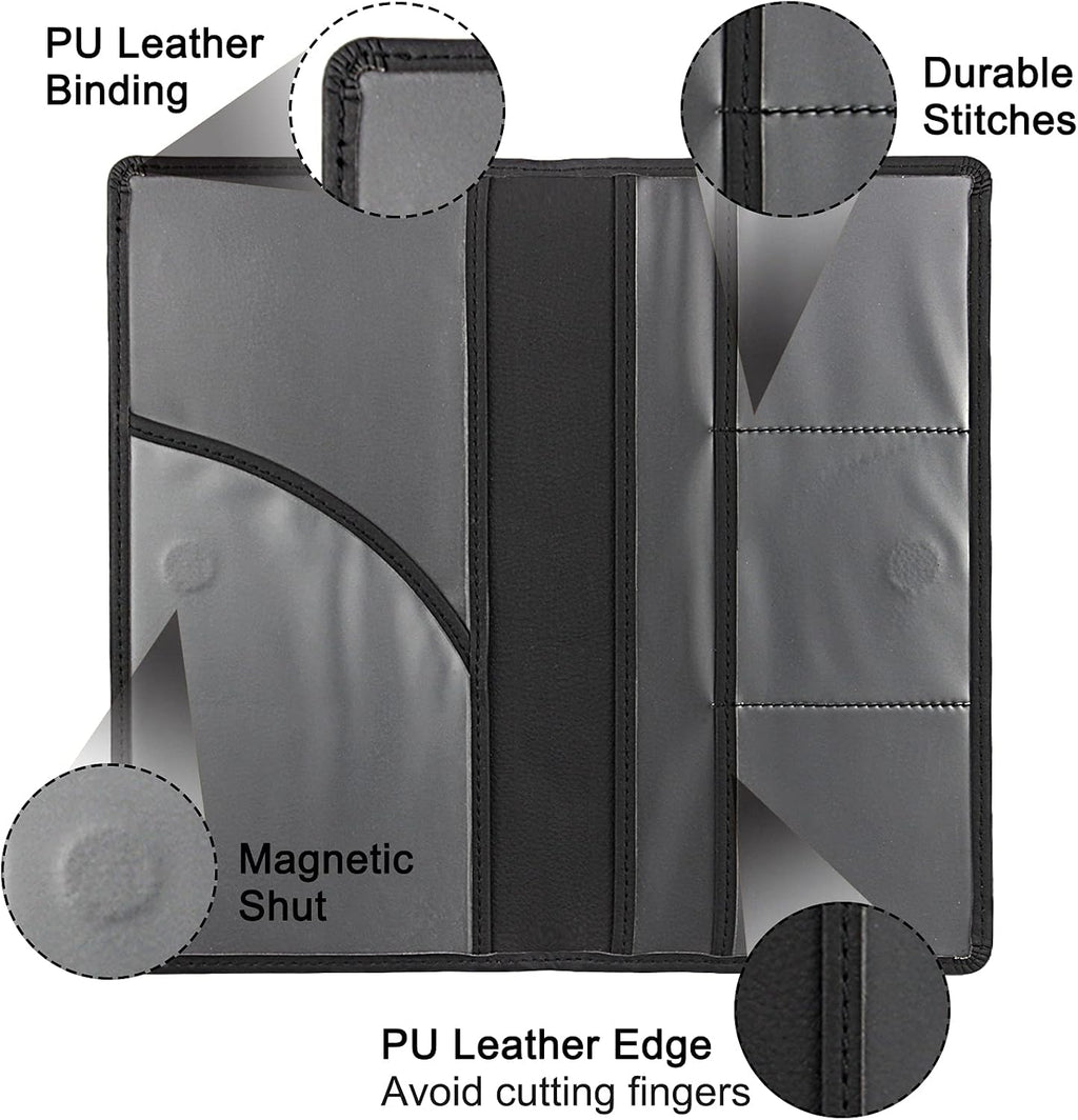 Premium Car Registration & Insurance Card Holder, Black | Vehicle Glove Box Organizer, Magnetic Closure Car Document Holder, For Insurance, Cards, License, Women & Men - view 3