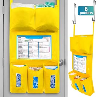 LLC Personal Protective Equipment (PPE) Isolation Door Caddy, Nylon Oxford NFPA-701 Large Scale Flame Retardant Coating 18.5 X 31 Inch, Included 2 Hooks (no Back Pockets)