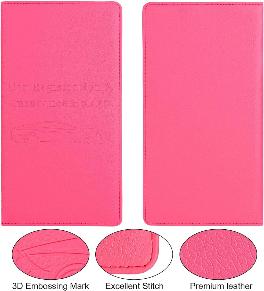 Car Registration and Insurance Holder, Car Accessories Vehicle Glove Box Car Organizer Women Car Accessories with Magnetic Shut for Cards, Essential Document, Driver License, Hot Pink | Car Accessories Organizer Women Car Accessories with Magnetic Shut fo - view 5