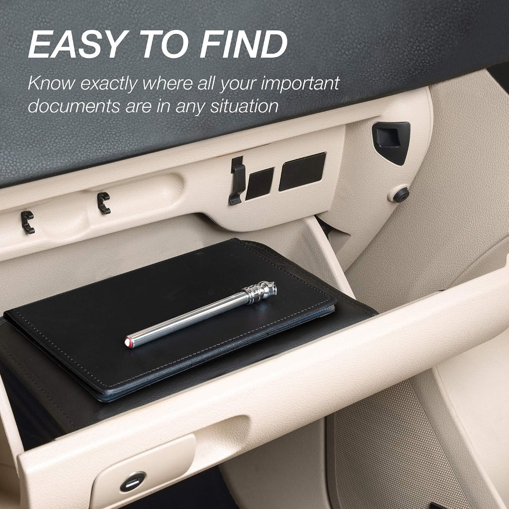 2 Pack Car Registration and Insurance Holder, Essential Vehicle Glove Box Organizer, Vehicle Document Holder, Faux Leather, Sleek Black Design, Lottery Ticket Holders - view 4