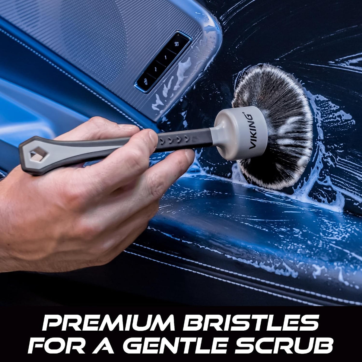 Car Detail Brush Set, Interior Use, 2 Pack | Super-Soft Bristle Cleaning Brush for Interior Detail, Medium 1 Inch Diameter, Large 1.5 Inch Diameter Brush Heads - view 2