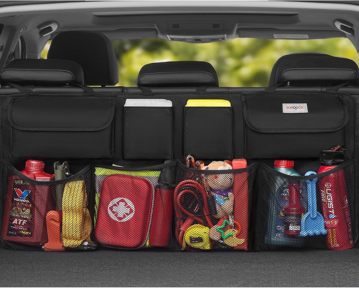 Car Trunk Organizer, LARGE CAPACITY Car Storage Bag with 8 Pockets, 7X Upgraded Trunk Storage Organizer for Car, SUV, Truck, MPV