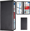 Car Registration & Insurance Card Holder, Carbon Fiber Black | Vehicle License Document Organizer, Glove Box Compartment, Interior Car Accessories, For Women Men