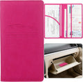 Car registration and insurance holder, rose red | vehicle license document organizer, with magnetic closure for insurance, cards & essential documents