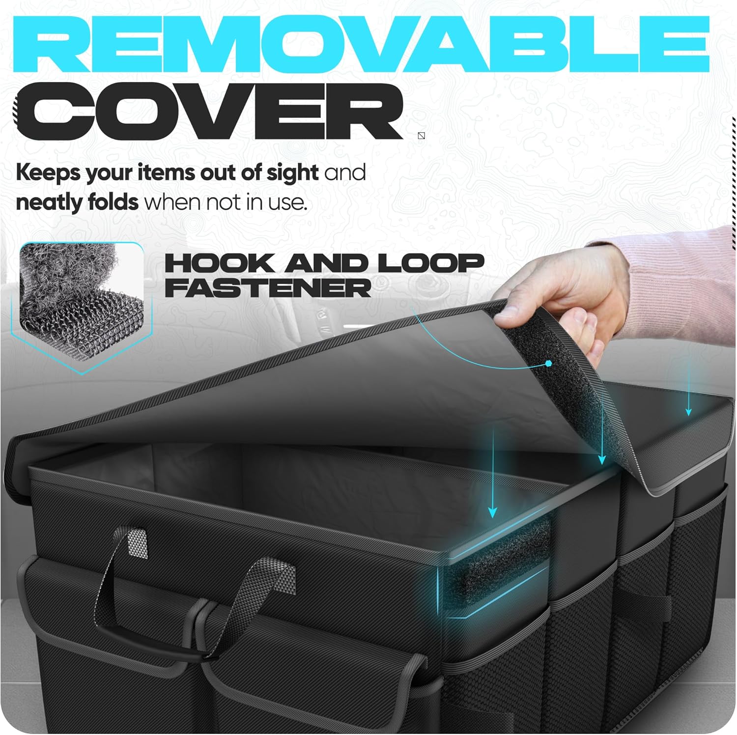 Trunk Organizer For SUV Car Trunk Organizer, Foldable Storage, Car Accessories for Women Men, Collapsible Bag, 600D Oxford, Non Slip Bottom, Straps, Soft Cover (45L) - view 5