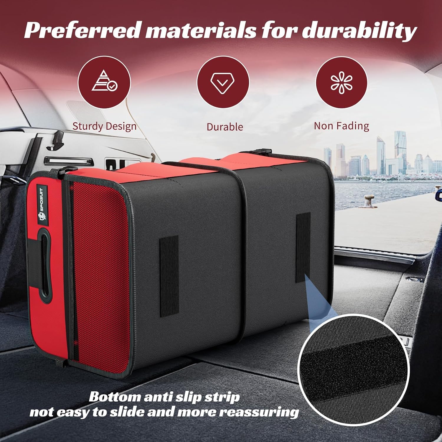 Trunk Organizer for Car - 70L Collapsible Car Storage with 11 Pockets & Reinforced Handles, SUV Trunk Organizers for Grocery Cargo - view 3