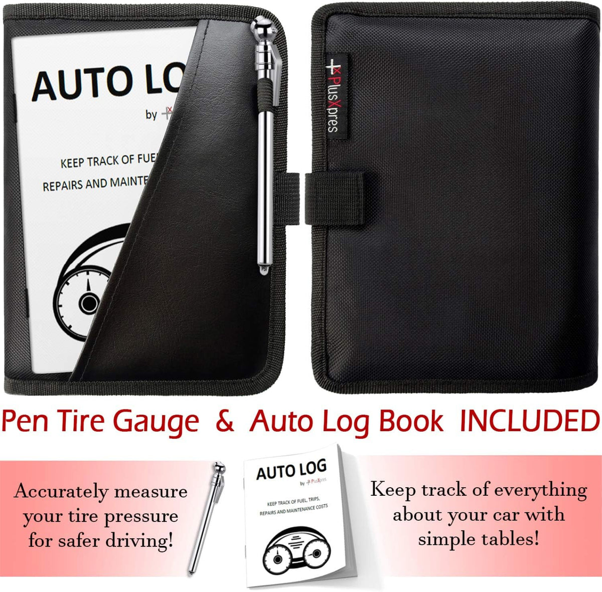 Glove box compartment organizer - car document holder - black | owner manual case pouch, vehicle storage wallet for registration and insurance card, auto paperwork holder, log book included - view 2