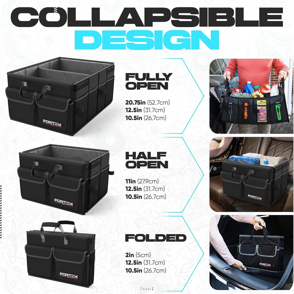 Trunk Organizer For SUV Car Trunk Organizer, Foldable Storage, Car Accessories for Women Men, Collapsible Bag, 600D Oxford, Non Slip Bottom, Straps, Soft Cover (45L) - view 6