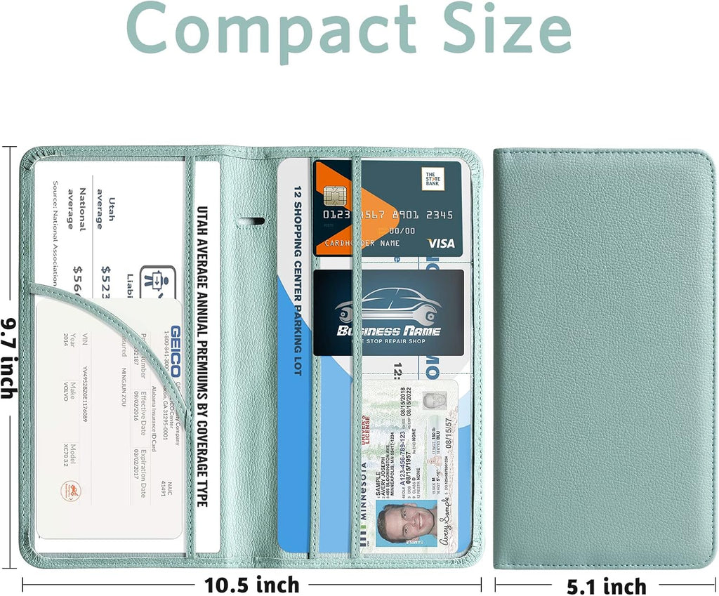 Car Registration and Insurance Holder - Vehicle Glove Box Car Organizer,Auto Truck Comparment Accessories Case with Magnetic Closure for Driver License,Cards - view 5