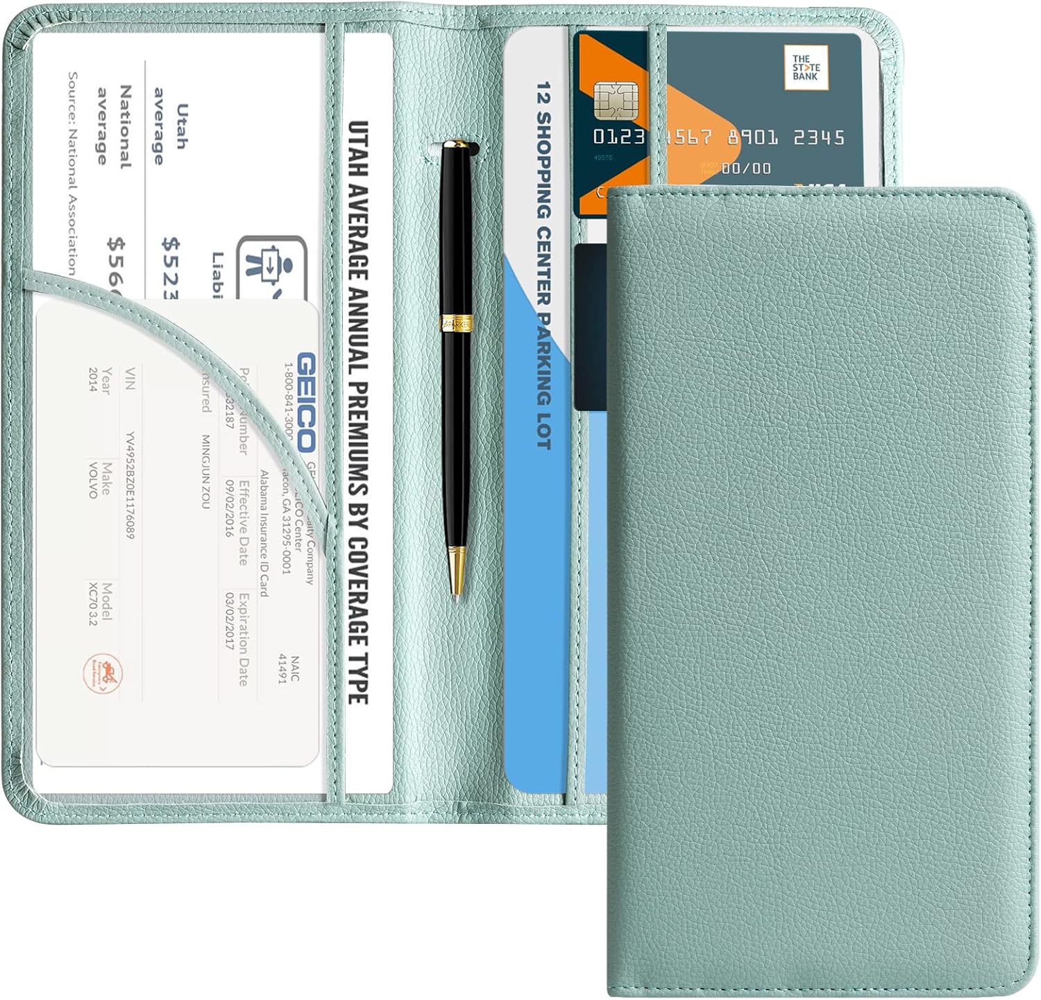 Car Registration and Insurance Holder - Vehicle Glove Box Car Organizer,Auto Truck Comparment Accessories Case with Magnetic Closure for Driver License,Cards