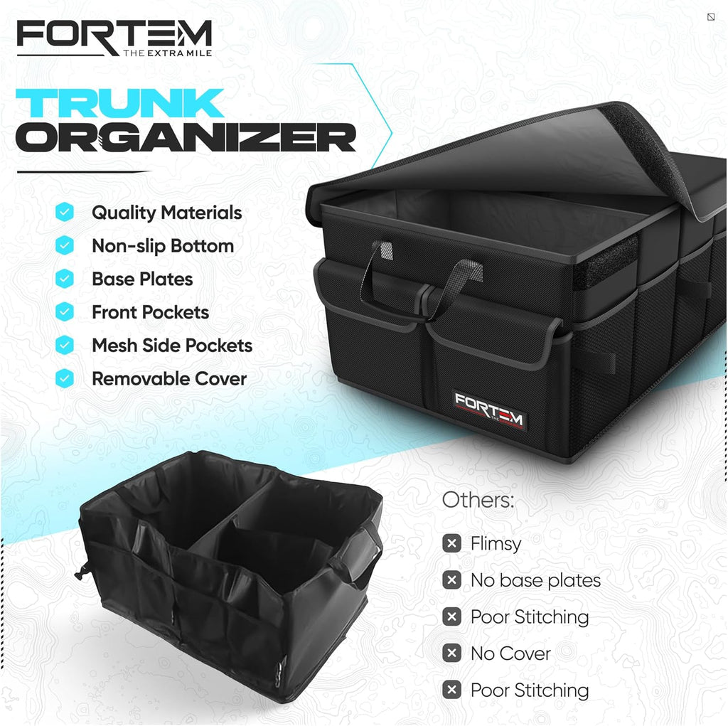 Trunk Organizer For SUV Car Trunk Organizer, Foldable Storage, Car Accessories for Women Men, Collapsible Bag, 600D Oxford, Non Slip Bottom, Straps, Soft Cover (45L) - view 7