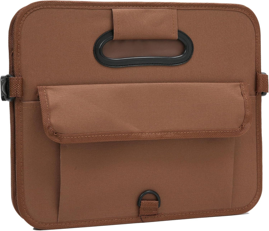 Car trunk organizer, brown, foldable, non-slip, adjustable, multiple compartments, 600D oxford cloth material - view 5