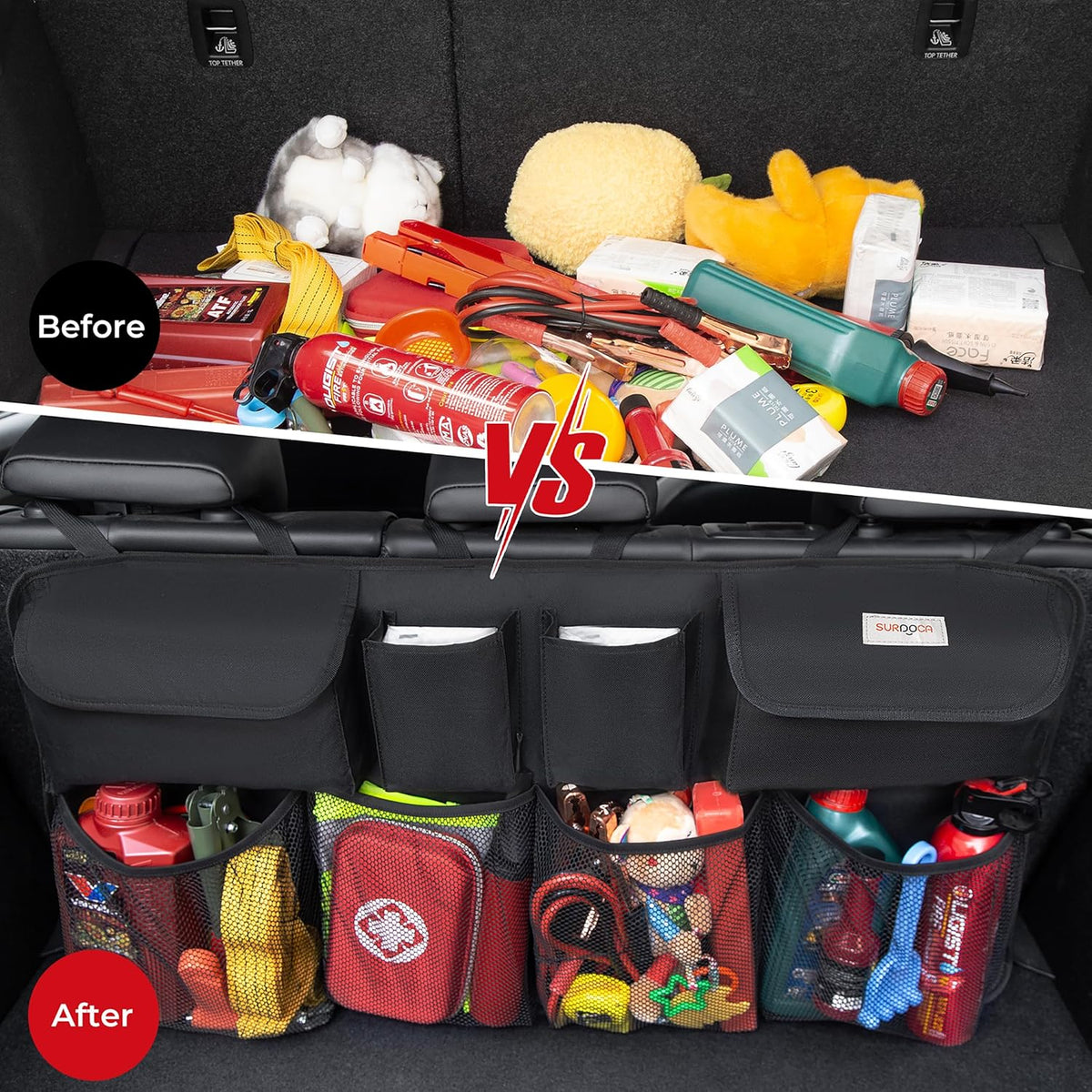 Car Trunk Organizer, LARGE CAPACITY Car Storage Bag with 8 Pockets, 7X Upgraded Trunk Storage Organizer for Car, SUV, Truck, MPV - view 2