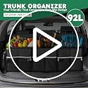 Heavy-Duty Trunk Organizer & Multi-Compartment Storage Box for SUV/Sedan/Minivan,600D Waterproof Oxford,2 Securing Hooks & Reflective Strips-Large Capacity Organiser(92L) - view 7