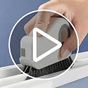 2 in 1 Groove Cleaning Brush, Window Track Cleaning Tools, Multifunction Window Track Cleaner with Hard Bristle and Hidden Scraper, Crevice Brush for Sliding Door Track, Window Seal, Sill (Gray) - view 7